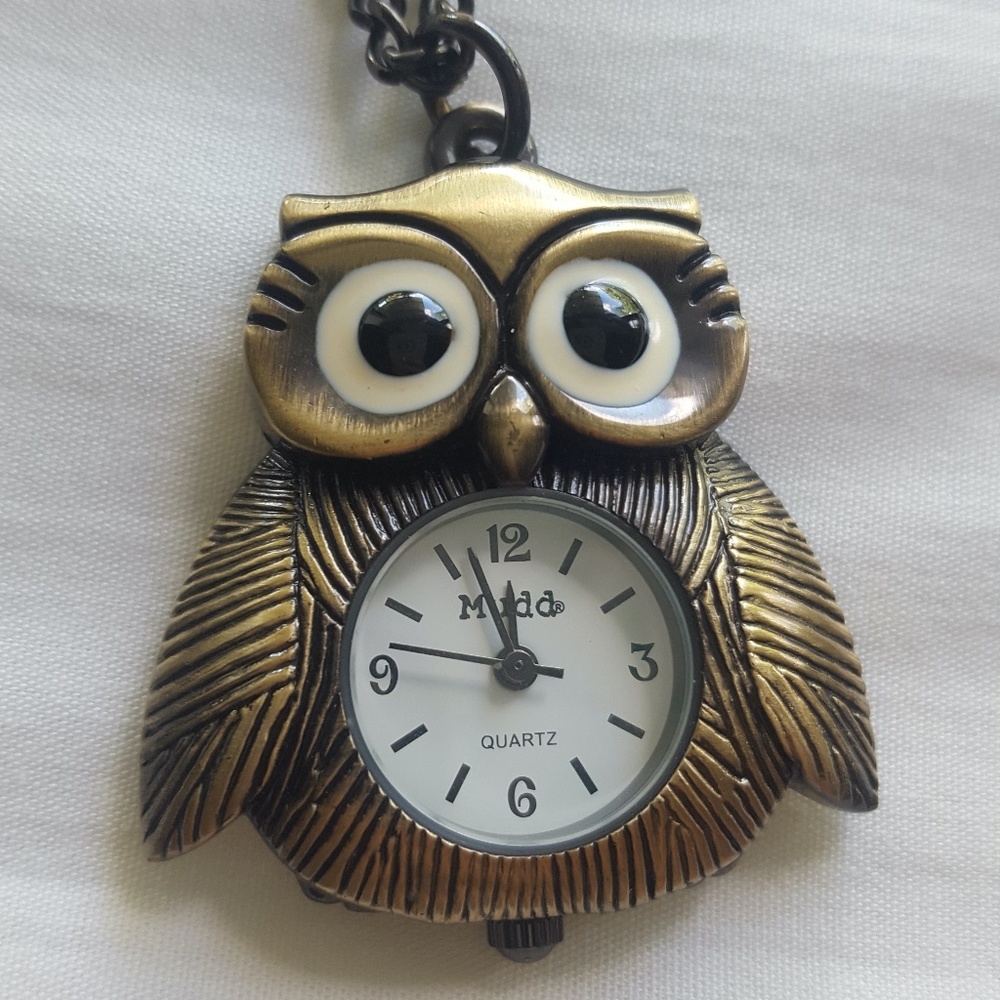 [SOLD] Purchase Owl Clock Necklace